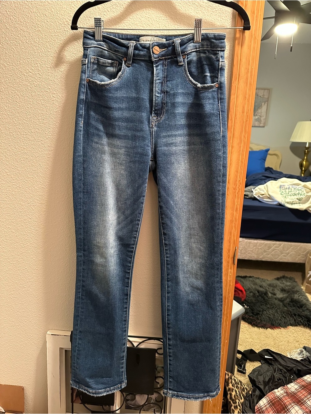 Classic Mid-Rise Straight Leg Jeans - Blue